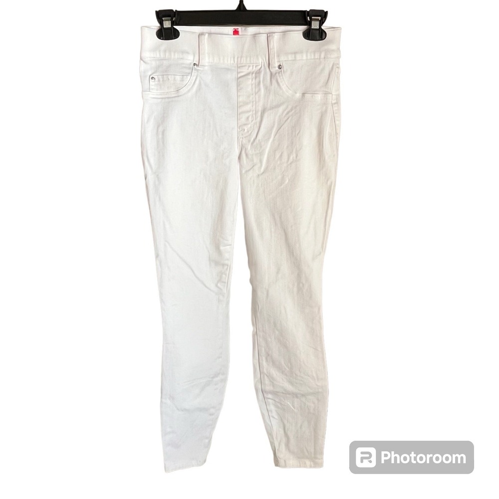 Spanx Denim Ankle‎ Straight Leg Skinny Stretch Pull-On Jeans Pants White SP
